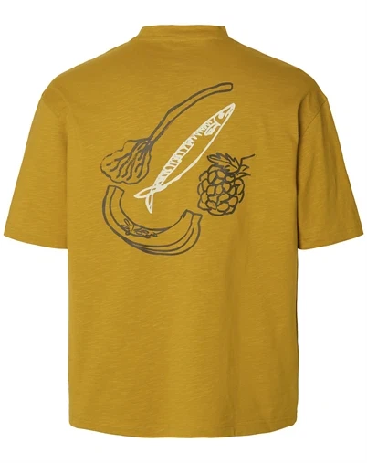 Selected - SLMRelaxemmet Graphic T-Shirt - Chai Tea